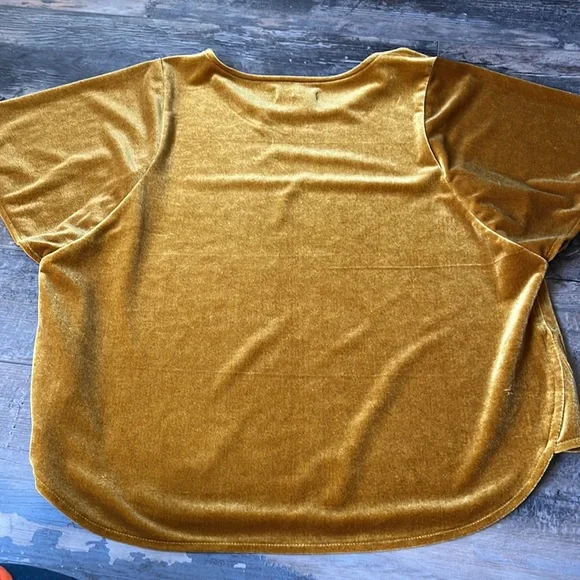 (S) Madewell Women’s Gold Velvet Blouse - Picture 3 of 9